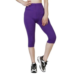 Leggings de Yoga sin Costuras hasta la Rodilla, Color Morado, Cintura Alta, Pantalones Deportivos Elásticos para Mujer, Capri Fitness - Product Image 2