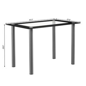 Set Tavolo da Pranzo Moderno 110cm 24778886 con Vetro Temperato di Ricambio, Elegante Arredamento per Ristoranti - Product Image 3