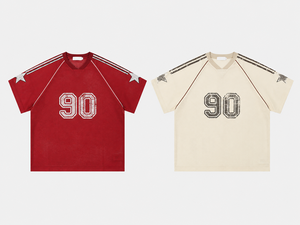 เสื้อยืดผู้ชายขายส่ง ปักลายเรียบง่าย ผ้าฝ้าย 100% ผ้าถักเนื้อละเอียด แขนสั้น ทรงหลวม สตรีทแวร์แบบสั่งทำได้ - Product Image 2