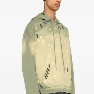 Sudadera con Capucha de Algodón 100% para Invierno, Diseño Único, Ajuste Regular, con Patrón de Letras Desgastadas, Estilo Urbano, Lavada, Venta al por Mayor - Product Image 3