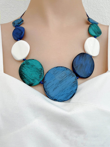 Collier de perles en résine multicolores de luxe, fait main, élégant, bijoux de mode pour femmes et filles, à porter au quotidien, pour les fêtes, collection cadeau - Product Image 5