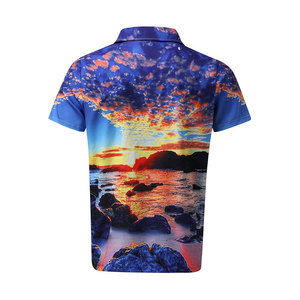 Vente en gros de chemises d'été pour hommes impression personnalisée impression 3D complète séchage rapide vêtements décontractés tricotés anti-rides vêtements de plage respirants - Product Image 3