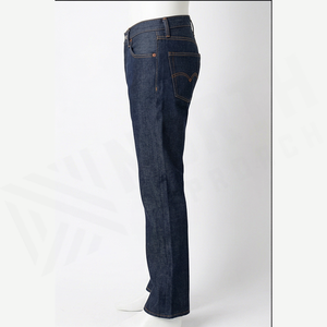 Straight-Leg Dark Wash <b>Denim</b> Jeans Men High Waist Regular Fit Cotton Casual Autumn Style Pants - Product Image 3