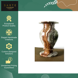 Hot Sale Modern Luxury Centerpieces Weddings Home Hotel Decor Elegant Natural Onyx Glossy Polish Eco-Friendly Round <b>Vase</b> - Product Image 2