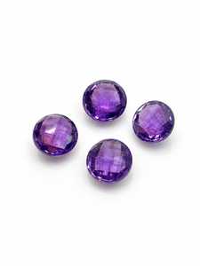 Eye Clean Brazil Amethyst Round Shape Loose Faceted Gemstones Amethyst Beads <b>Thin</b> Griddle Cut Stones Wholesale Bulk Price - Product Image 2