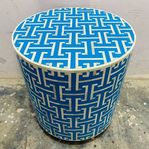 Mesa con Incrustaciones de Hueso de ILAHI, Diseño Moderno con Detalles de Ágata, Almacenamiento Portátil, Muebles para el Hogar - Product Image 1