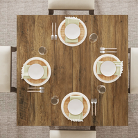 Ensemble de table à manger en bois de manguier au look vintage moderne, 8 places, rectangulaire, ensemble de salle à manger de luxe, meubles de salle à manger à prix abordables