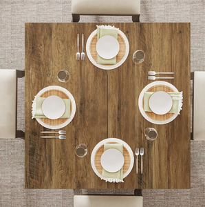 Ensemble de table à manger en bois de manguier au look vintage moderne, 8 places, rectangulaire, ensemble de salle à manger de luxe, meubles de salle à manger à prix abordables - Product Image 5