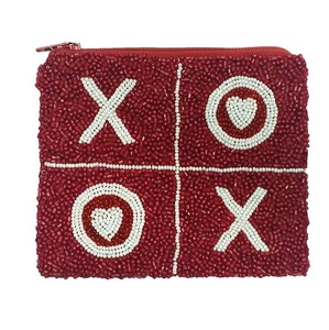 Pochette à monnaie élégante en perles de rocaille brodées avec fermeture éclair, faite à la main, design personnalisé - Product Image 6