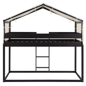 Letto a Castello in Legno per Bambini con Tenda, Modello Espresso Twin Over Twin, SKU Vecchio LT000708AAP - Product Image 6