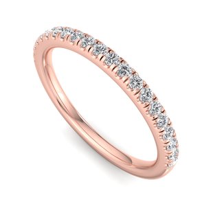 แหวนเพชรทรงกลมเจียระไนแบบบริลเลียนท์ ดีไซน์เหนือกาลเวลา สำหรับผู้หญิง ตัวเรือนทองคำขาว ทองคำขาวผสมทองคำชมพู  ได้รับการรับรองจาก IGI - Product Image 1