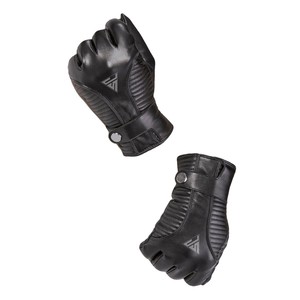 Gants de conduite en peau de mouton noire pour homme, en cuir véritable, avec doublure en cachemire, pour l'hiver - Product Image 2