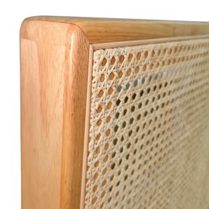 Base de Cama de Plataforma de Madera con Cabecero de Ratán, Tamaño Queen, Diseño Japonés, Fácil Montaje sin Herramientas, OEM ODM Vietnam - Product Image 5