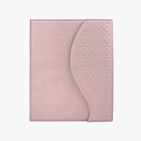 Elegante organizador de documentos A4 de cuero con clip de esquina y diseño de diamantes, para bolsos, cuadernos, carpetas plegables y partituras.