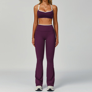 Sportswear Manufacturer Fitness Clothing <b>Short</b> Solid Sports Tank Top Mid Waist Leggings Quick Dry Yoga Wear 2 Piece Gym Fitness - Product Image 4