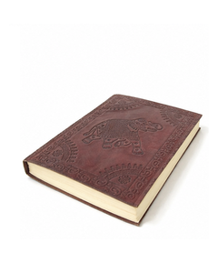 Handmade Genuine Leather Journal with Elephant Embossed Cover | Vintage Leather <b>Diary</b> <b>Notebook</b> | Refillable Writing Journal - Product Image 2