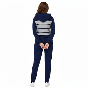 Vente directe usine en gros – Ensemble 2 pièces mode femme, couleur unie, manches longues, automne-hiver, 100 % coton, style bouffant - Product Image 5