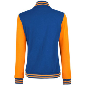 เสื้อแจ็คเก็ตบอมเบอร์ทรงสลิมฟิตสำหรับผู้หญิงและผู้ชาย รุ่นสปริงเคลือบผิว คุณภาพพรีเมียม เสื้อผ้าสไตล์วิทยาลัยสั่งทำได้ ขายดี ราคาส่งถูก ทำจากผ้าขนสัตว์ - Product Image 5