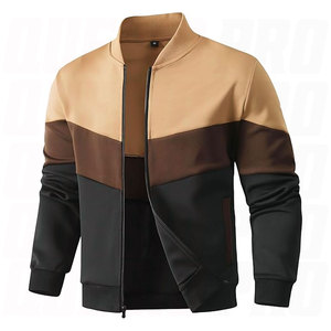 Blouson Bomber Léger Décontracté pour Homme, Style Universitaire Color Block, Idéal Printemps-Automne, Streetwear et Mode Extérieure - Product Image 1