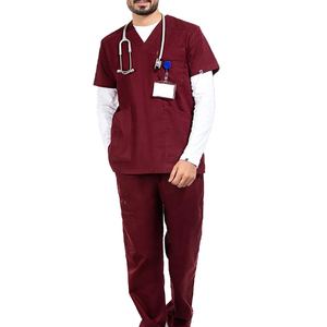 Ensembles de blouses médicales en coton tricoté de haute qualité, respirants, à séchage rapide, extensibles, lavables, avec logo personnalisé pour hommes, usage hospitalier - Product Image 1
