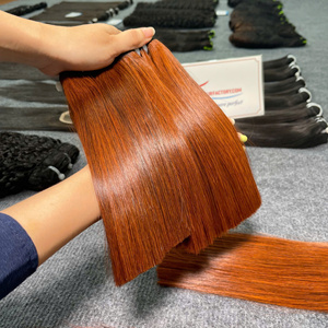 Extensiones de cabello de trama negra natural, precio de superventa, hueso recto, sin enredos, sin desprendimiento, calidad súper sedosa de doble estirado - Product Image 1