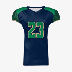 Maillot de football américain col en V pour homme adulte, manches courtes, en mesh respirant, vêtement de sport, numéro 23, vert marine, impression sublimée - Product Image 1