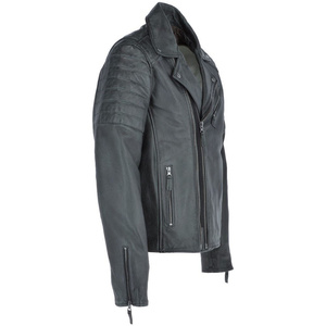 Vestes de moto en cuir véritable gris uni vintage de haute qualité pour hommes, vente en gros, qualité supérieure, modèle RL-LJ-61 - Product Image 3