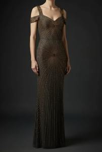 Robe de soirée longue de luxe perlée à la main, disponible au meilleur prix - Product Image 2