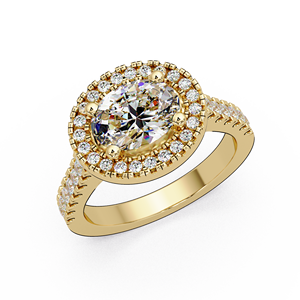 Luxury Halo Engagement <b>Ring</b> 14K Pure Gold Oval Cut Lab Grown Diamond IGI Certified Wedding <b>Ring</b> for Women Custom <b>Fine</b> Jewelry - Product Image 2