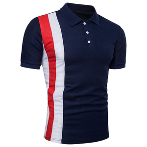Camisa de Manga Corta para Hombre con Rayas en Contraste, Poliéster/Algodón, Ropa Casual de Golf, Logotipo Personalizado en la Parte Delantera, Secado Rápido, Servicio OEM - Product Image 5