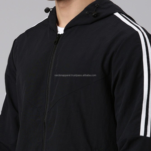 Vêtements Nardon Vente en gros Logo personnalisé Veste coupe-vent personnalisée à capuche zippée pour hommes Veste coupe-vent Nardon - Product Image 6