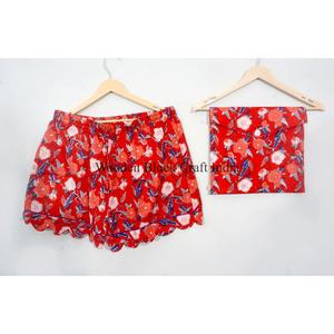 Ensemble pyjama kangourou en coton imprimé à la main, tendance, fait main en Inde, vintage, magnifique, vêtements de nuit courts, automne, été, printemps - Product Image 6