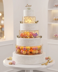 Base Moderna de Plástico para Exhibición de Pasteles con Luz LED, Multifuncional, Brillante, Elegante, Iluminada, para Presentación de Postres y Eventos - Product Image 5