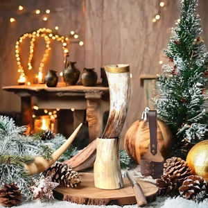 Cuerno para beber de ágata hecho a mano auténtico, estilo náutico, decoración artesanal tallada, técnica pulida de Navidad, artesanías naturales - Product Image 6