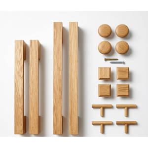 Manijas de Madera Sólida Premium, Tiradores de Madera Natural para Puertas Interiores y Armarios, Decoración Moderna para el Hogar - Product Image 1
