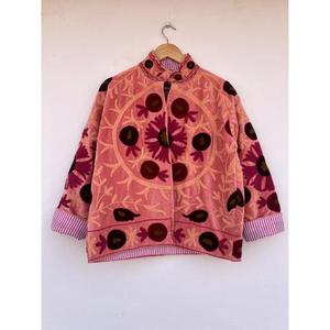 Stylish Velvet Suzani Embroidered Cotton Autumn/Winter Women's Floral Jacket Gift for Her <b>Duster</b> Chic Coat - Product Image 4