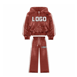 Fabricante de chándales con marca personalizada, chándal de dos piezas con color personalizado, fabricante de chándales con MOQ bajo - Product Image 3