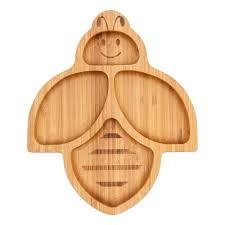 Plato Infantil Ecológico de Bambú con Divisiones, Bonito Plato de Madera con Forma de Animal de Dibujos Animados, Bandeja de Alimentación para Bebés, Venta al por Mayor - Product Image 5