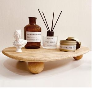 Wooden Polished Accent Pedestal <b>Riser</b> Decorative <b>Table</b> Display Platform Modern Dessert Stand Handmade Farmhouse Centerpiece - Product Image 1