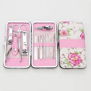 Morje Surgical 12In 1 Stainless Steel <b>Nail</b> Kit With Pink Floral Case Portable Manicure <b>Set</b> For Adults - Product Image 1