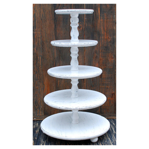 Support à gâteau en bois fait main, élégant, pour fruits, desserts, présentation, décoration de mariage et de fête - Product Image 2