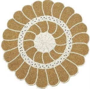 Mantel individual de primavera hecho a mano con cuentas y diseño de mariposa, tapete bordado para mesa de comedor, para bodas y fiestas en el hogar - Product Image 4