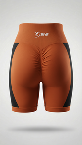 Shorts de yoga de compresión transpirables para mujer, de cintura alta, para gimnasio, ciclismo, fitness y levantamiento de pesas, con efecto fruncido y realce de glúteos. - Product Image 4