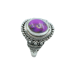 Natural Purple Copper Turquoise <b>Ring</b> 925 Sterling <b>Silver</b> Handmade Boho <b>Statement</b> <b>Ring</b> for Women VintageDesigner Gemstone Jewelry - Product Image 1