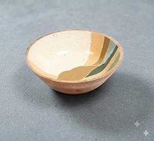 Hand Painted Modern <b>Ceramic</b> Dinnerware Soup <b>Bowl</b> with Speckled Glazed Porcelain Finish Abstract Color Accent for Table Decor - Product Image 1