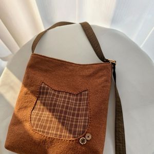 Korean Retro <strong>Cat</strong> Embroidery Bag Women 2026 New Large Capacity Commute Shoulder Crossbody <strong>Handbag</strong> Casual - Product Image 2