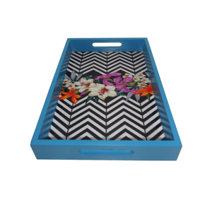 Plateau de service rectangulaire en MDF imprimé, fait main en Inde, pour la maison, à bas prix, vente en gros - Product Image 3