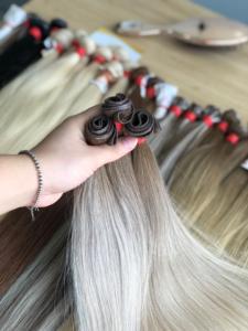 Extensions de cheveux Remy 100% naturels vietnamiens, cuticules alignées, style ondulé, couleur claire, matière première en vrac pour paquets d'extensions - Product Image 3