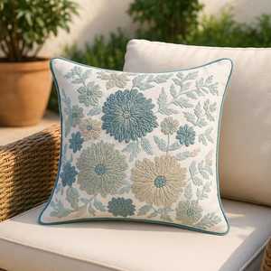 Funda de Cojín de Algodón de Lujo con Bordado de Cuentas y Patrón de Calabaza, Hecha a Mano, Personalizable, Decorativa para Interiores del Hogar y Bodas - Product Image 2