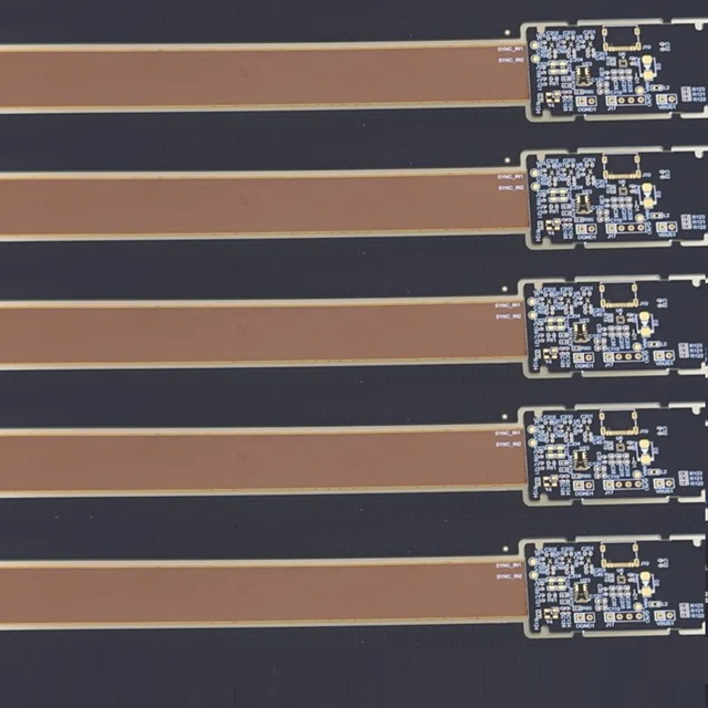 Yellow 12-Layer Rigid-Flex PCB FR4+Polyimide Base Material Blind Buried Vias ENIG Surface Finish for Camera/Drone Applications